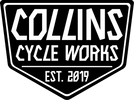 Collins Cycle Works logo with 'Est. 2019' text on a black background